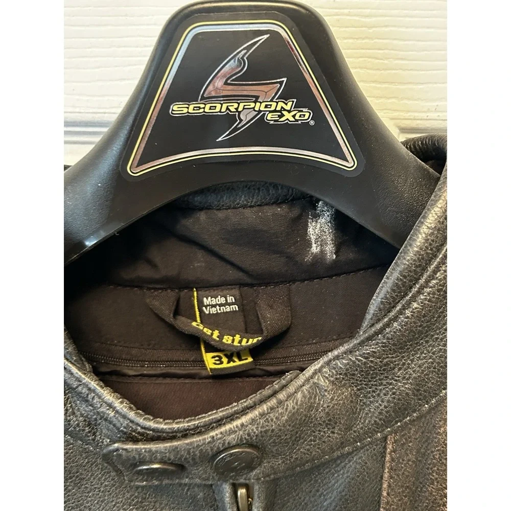 Scorpion 3XL‎ 1909 Vintage Biker Armored Padded Motorcycle Leather Jacket